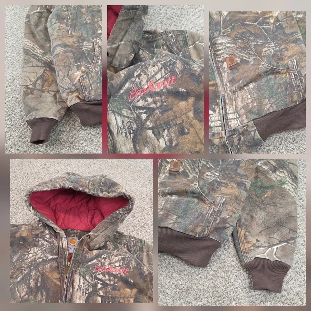 Carhartt Camo 101216 977 Realtree Pink Lined Women's Hooded Jacket Size Medium - Picture 3 of 6